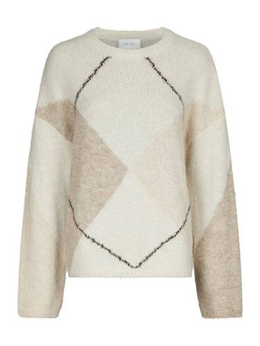 Tröjor/Koftor - Inga Check Fluff Knit Blouse – Creme