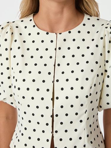 Toppar - Anela Dot Blouse – White