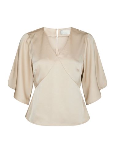 Toppar - Remana Heavy Sateen Blouse – Champagne