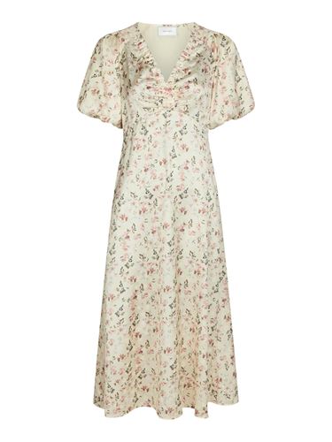 Klänningar - Illana Flower Print Dress – Creme