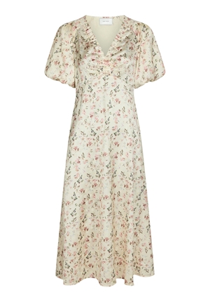 Klänningar - Illana Flower Print Dress – Creme