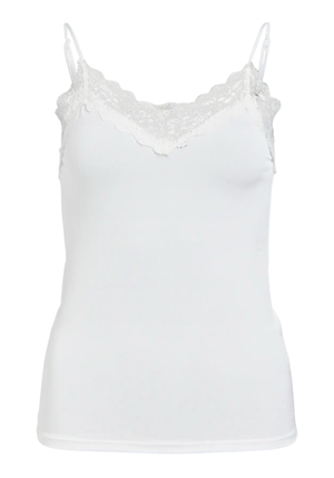 Toppar - Objleena sus lace singlet – White