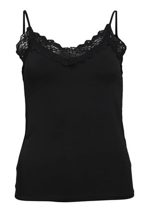 Toppar - Objleena sus lace singlet – Black