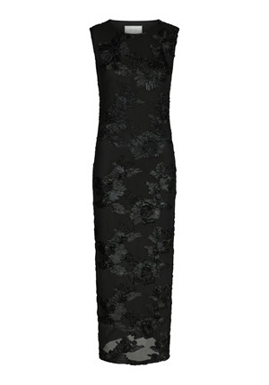 Klänningar - Tiranna Big Flower Mesh Dress – Black Klänningar - Tiranna Big Flower Mesh Dress – Black