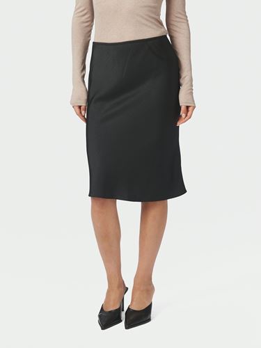 Kjolar - Mindie heavy sateen skirt – Black