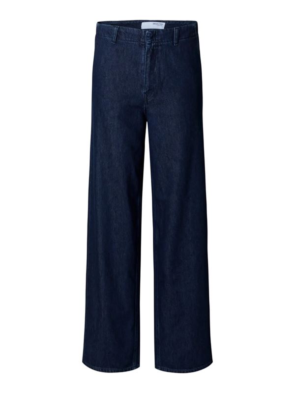 Byxor - Slfextra wide mella-bora jeans – Dark blue denim