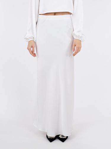 Kjolar - Klea heavy sateen skirt – white