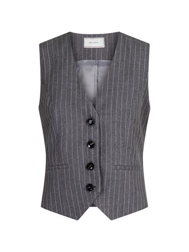 Toppar - Vendetta pinstripe waistcoat – Grey melange