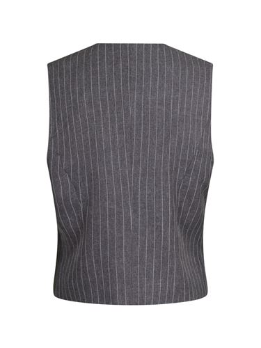 Toppar - Vendetta pinstripe waistcoat – Grey melange