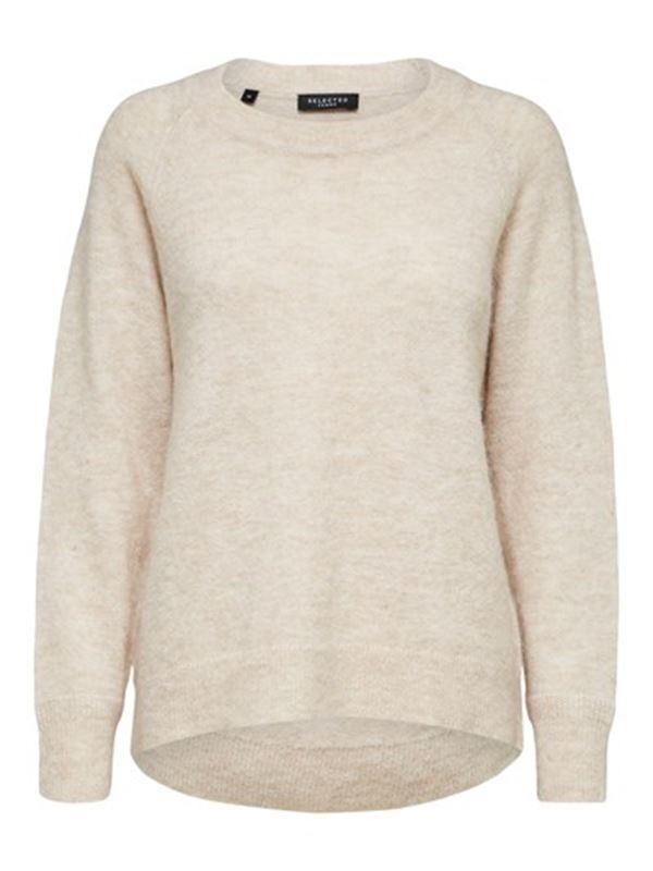 Tröjor/Koftor - Slflulu ls knit o-neck – birch