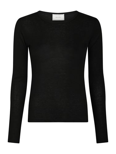 Toppar - Nella fine rib blouse – Black