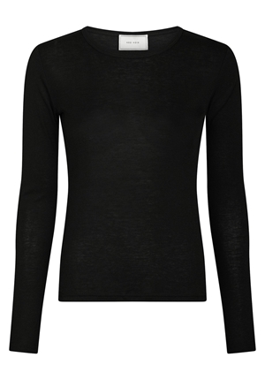 Toppar - Nella fine rib blouse – Black Toppar - Nella fine rib blouse – Black