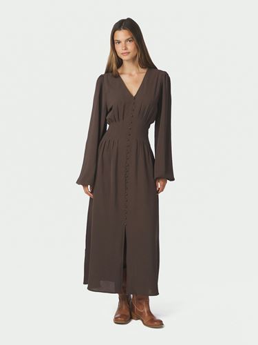Klänningar - Annelie solid crepe dress – Dark brown
