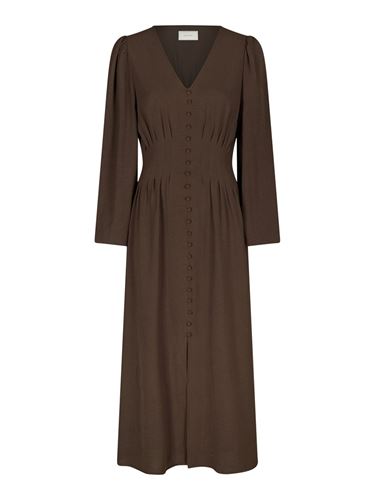 Klänningar - Annelie solid crepe dress – Dark brown