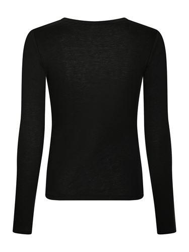 Toppar - Nella fine rib blouse – Black