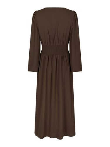 Klänningar - Annelie solid crepe dress – Dark brown