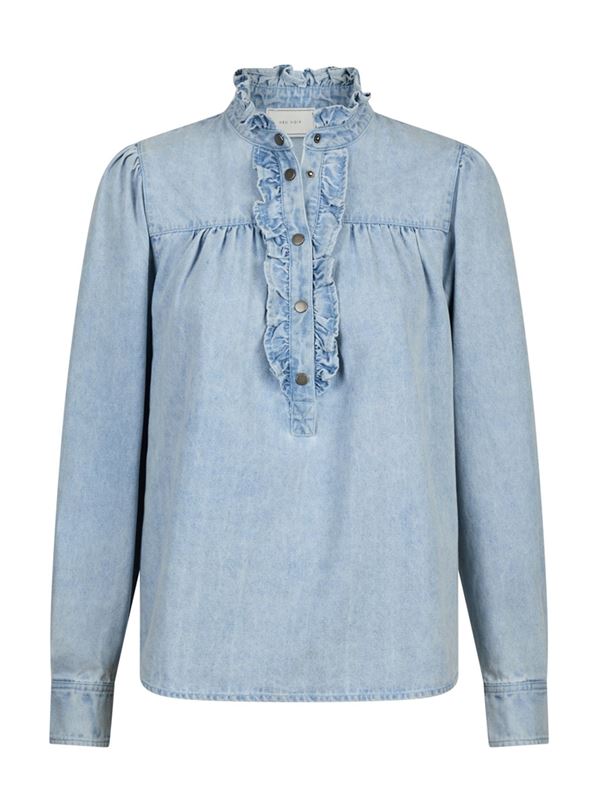 Blusar/skjortor - Justine Denim Shirt – Light Blue