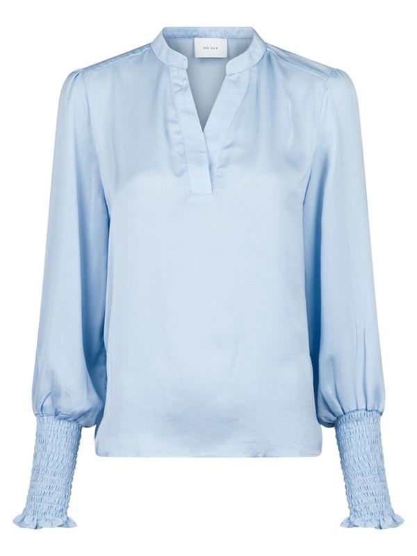 Blusar/Skjortor - Landa solid blouse – light blue