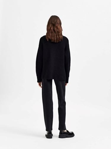 Tröjor/Koftor - Slfselma ls knit pullover – black