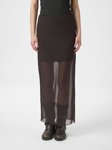 Kjolar - Marlise Mesh Skirt – Dark Brown