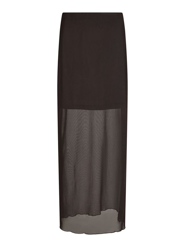 Kjolar - Marlise Mesh Skirt – Dark Brown