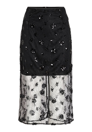 Kjolar - Viada midi skirt – Black beauty