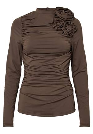 Blusar/Skjortor - Yasdona top – Chocolate brown