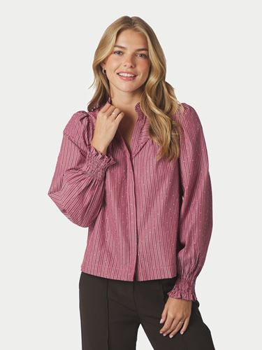 Blusar/Skjortor - Astrida Soft Stripe Stone Blouse – Dark Rose