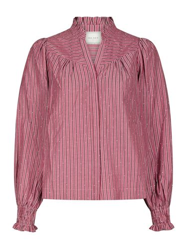 Blusar/Skjortor - Astrida Soft Stripe Stone Blouse – Dark Rose