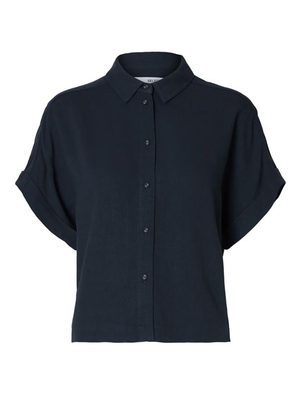Toppar - Slfviva cropped shirt – Dark Sapphire