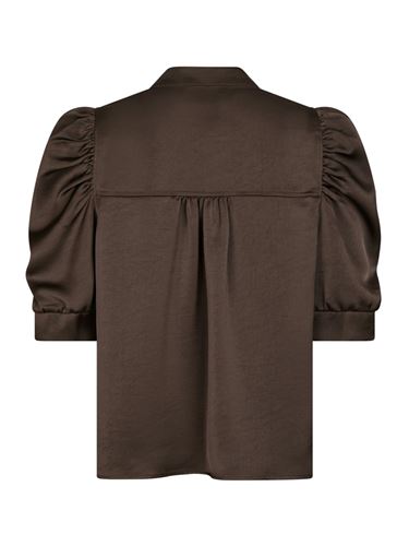 Blusar/Skjortor - Roella heavy sateen blouse – Dark Brown