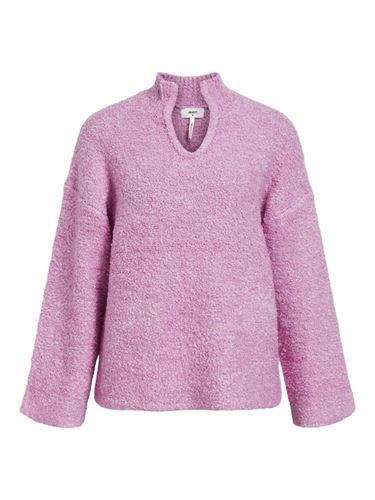 Tröjor&Koftor - Objfrill long knit pullover – orchid/melange