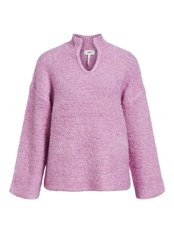 Tröjor&Koftor - Objfrill long knit pullover – orchid/melange