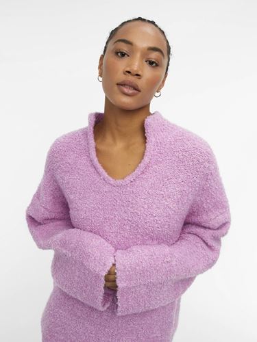 Tröjor&Koftor - Objfrill long knit pullover – orchid/melange