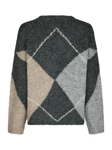 Tröjor/Koftor - Inga check fluff knit blouse – Antracit