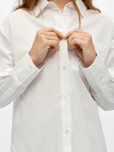 Blusar/Skjortor - Objzila L/S Re Shirt – White