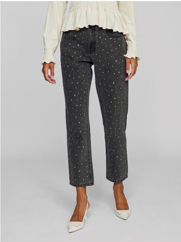 Byxor - Vialice straight bead jeans – Black