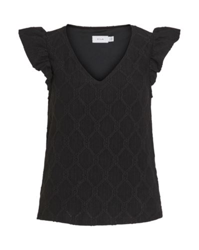 Toppar - Videlea v-neck cap sleeve top – Black Beauty