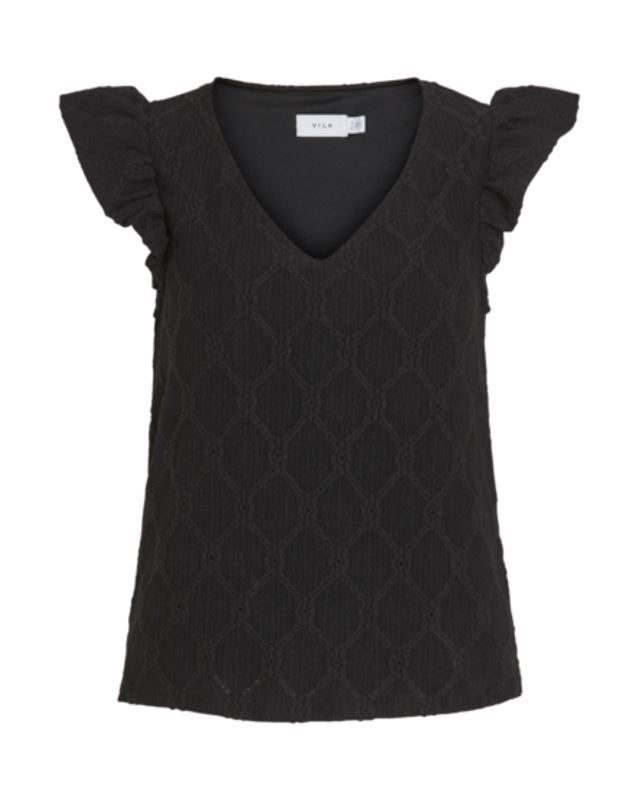 Toppar - Videlea v-neck cap sleeve top – Black Beauty