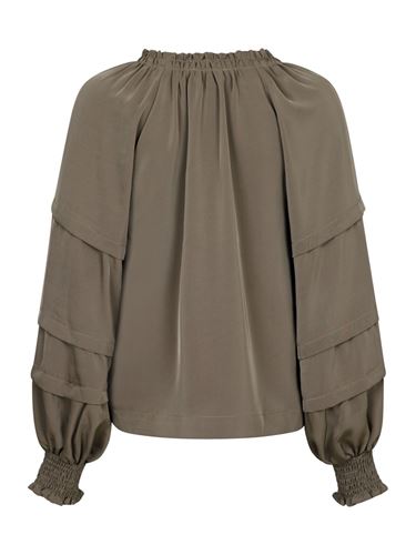 Blusar/Skjortor - Junilla Solid Blouse – Dusty army
