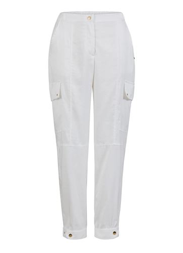 Byxor - Cargo pants in shimmer – White
