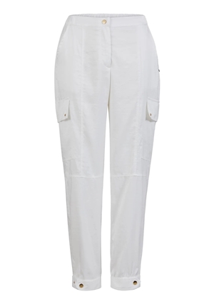 Byxor - Cargo pants in shimmer – White