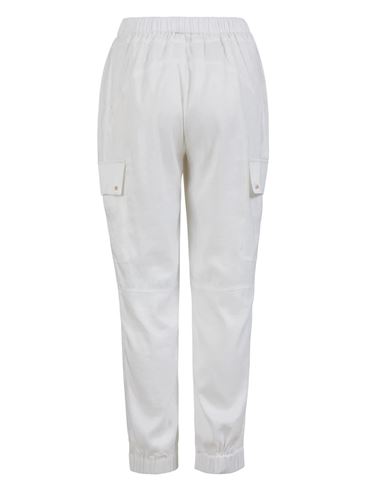 Byxor - Cargo pants in shimmer – White