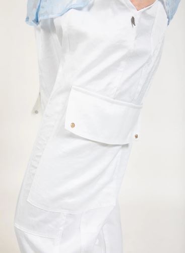 Byxor - Cargo pants in shimmer – White