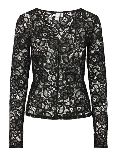 Blusar/Skjortor - Yaslacey lace top – Black