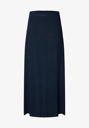 Kjolar - Slfviva ankle linen blend skirt – Dark sapphire Kjolar - Slfviva ankle linen blend skirt – Dark sapphire