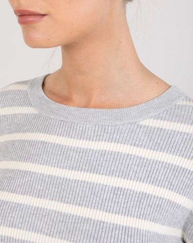 Tröjor/Koftor - CC Heart elena knit blouse – grey melange/off white stripes