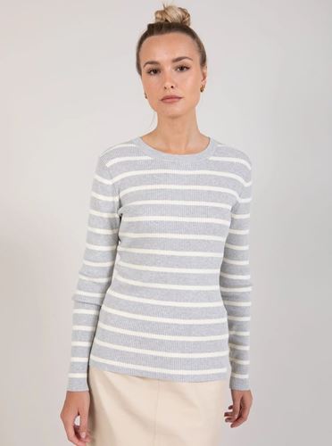 Tröjor/Koftor - CC Heart elena knit blouse – grey melange/off white stripes