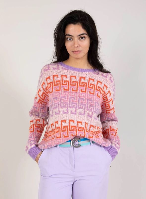 Tröjor/Koftor - Knit jaquard with cc color stripe – colorful cc logo