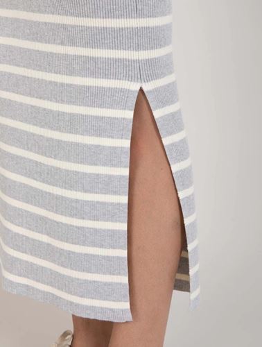 Kjolar - CC Heart elena stripe skirt – grey melange/off white stripes